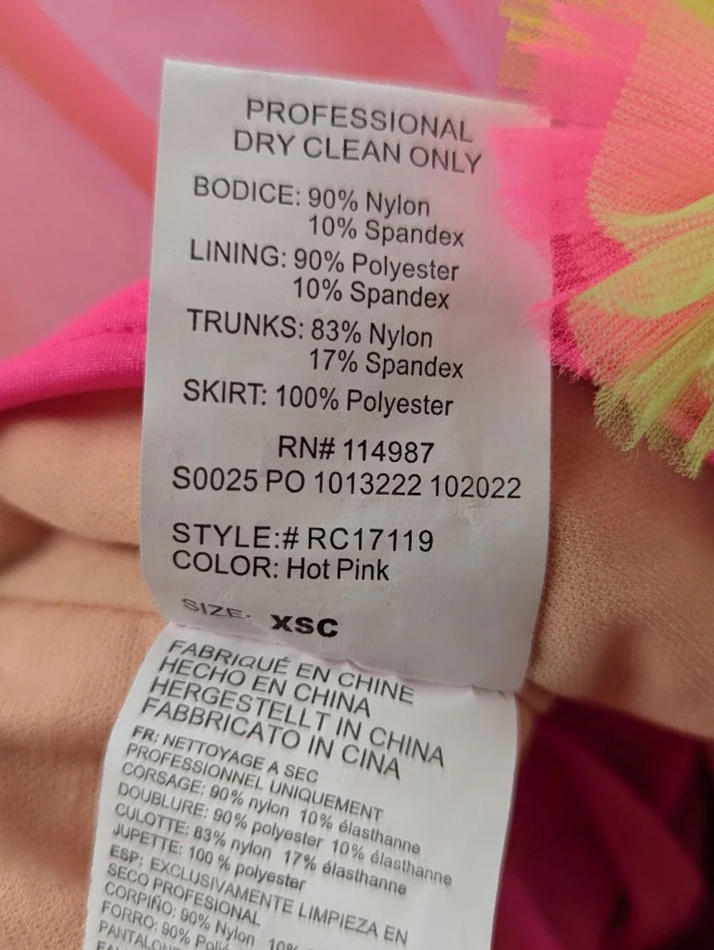 Revolution Dancewear Girls XSC Rainbow Tulle & Sequin Dance Ballet Costume